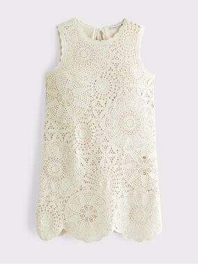 Abercrombie & Fitch Open Back Crochet Mini Dress